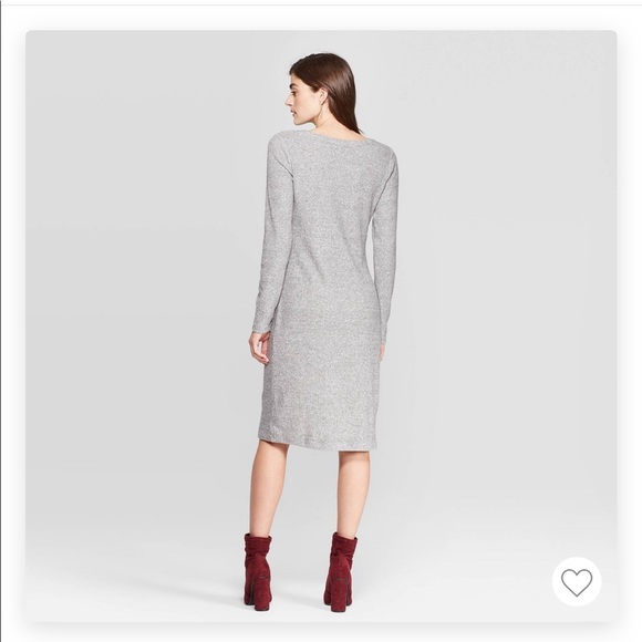 Long Sleeve Rib Knit Dress - Picture 2 of 4